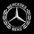 Mercedes-Benz Logo Area Rug Classic White and Black Floor Mat