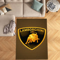 Lamborghini Logo Area Rug Gold Raging Bull Sports Car Floor Mat