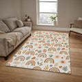 Boho Rainbow Nursery Rug, Neutral Terracotta Kids Room Decor