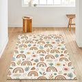 Boho Rainbow Nursery Rug, Neutral Terracotta Kids Room Decor