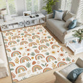 Boho Rainbow Nursery Rug, Neutral Terracotta Kids Room Decor