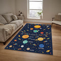 Solar System Educational Kids Rug Space Planets Playroom Nursery