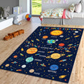 Solar System Educational Kids Rug Space Planets Playroom Nursery