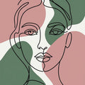 Abstract One Line Face Rug, Minimalist Portrait Area Rug, Modern