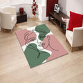 Abstract One Line Face Rug, Minimalist Portrait Area Rug, Modern