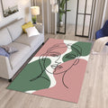 Abstract One Line Face Rug, Minimalist Portrait Area Rug, Modern