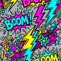Grey Pop Art Comic Rug, Colorful Boom Gamer Decor, Fun Kids
