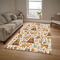 Woodland Animals Nursery Rug Forest Fox Bear Deer Kids Playroom