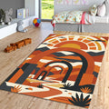 Retro Boho Arch Area Rug, Mid Century Modern Sun Decor