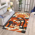 Retro Boho Arch Area Rug, Mid Century Modern Sun Decor