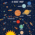Solar System Planets Area Rug Kids Bedroom Playroom Educational