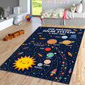 Solar System Planets Area Rug Kids Bedroom Playroom Educational