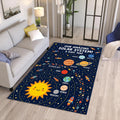 Solar System Planets Area Rug Kids Bedroom Playroom Educational