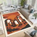 Mid Century Modern Area Rug Geometric Arch Boho Living Room