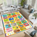 Alphabet Animals Educational Rug Kids Playroom Nursery Learning