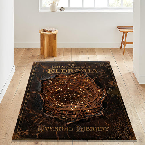 Dark Academia Library Area Rug Home Office Reading Nook Carpet
