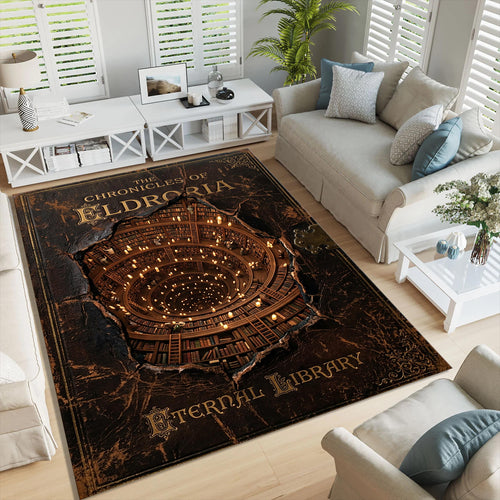 Dark Academia Library Area Rug Home Office Reading Nook Carpet