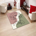 One Line Woman Art Area Rug Minimalist Abstract Living Room