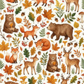 Autumn Woodland Forest Animals Rug Fox Bear Deer Kids Nursery