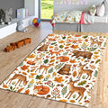 Autumn Woodland Forest Animals Rug Fox Bear Deer Kids Nursery
