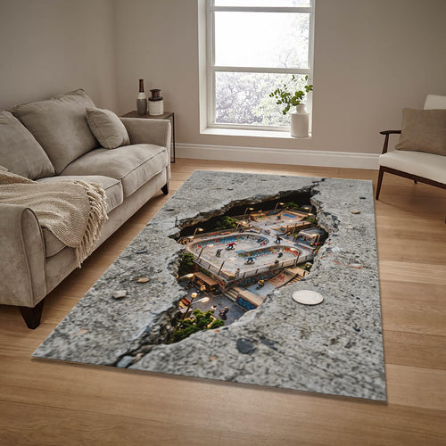 Skate Park 3D Area Rug Gaming Room Teen Boys Bedroom Carpet