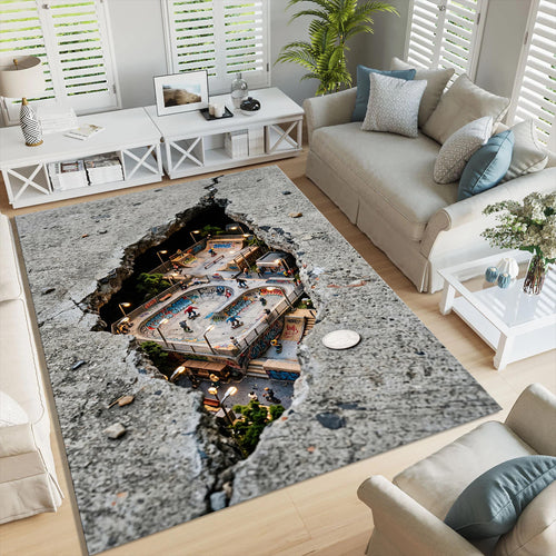 Skate Park 3D Area Rug Gaming Room Teen Boys Bedroom Carpet
