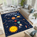 Solar System Planets Area Rug Kids Bedroom Playroom Educational