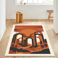 Mid Century Modern Area Rug Geometric Arch Boho Living Room