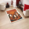 Mid Century Modern Area Rug Geometric Arch Boho Living Room
