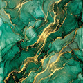 Emerald Green Gold Marble Area Rug Luxury Abstract Living Room