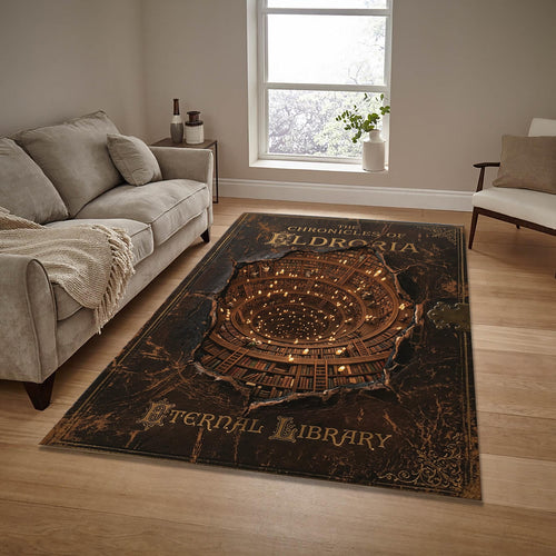 Dark Academia Library Area Rug Home Office Reading Nook Carpet