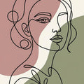 One Line Woman Art Area Rug Minimalist Abstract Living Room