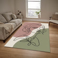 One Line Woman Art Area Rug Minimalist Abstract Living Room