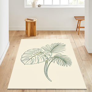 Monstera Tropical Leaf Area Rug Boho Botanical Living Room