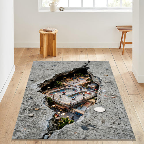 Skate Park 3D Area Rug Gaming Room Teen Boys Bedroom Carpet
