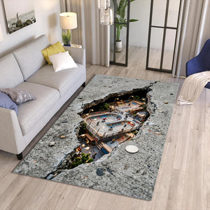 Skate Park 3D Area Rug Gaming Room Teen Boys Bedroom Carpet