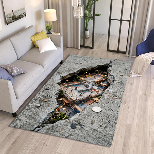 Skate Park 3D Area Rug Gaming Room Teen Boys Bedroom Carpet