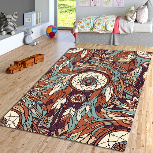 Boho Dreamcatcher Area Rug Bedroom Living Room Carpet Washable