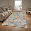 Coastal Macrame Sea Area Rug Beach House Bathroom Carpet Washable