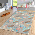 Coastal Macrame Sea Area Rug Beach House Bathroom Carpet Washable