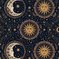 Celestial Sun Moon Area Rug Mystic Astrology Bedroom Carpet