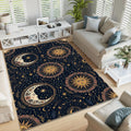 Celestial Sun Moon Area Rug Mystic Astrology Bedroom Carpet