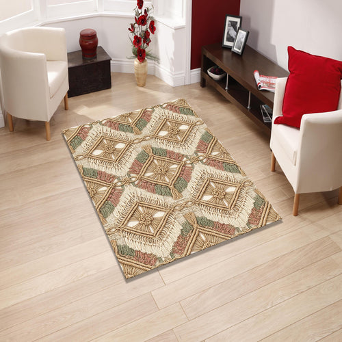 Boho Macrame Geometric Area Rug Living Room Bedroom Carpet