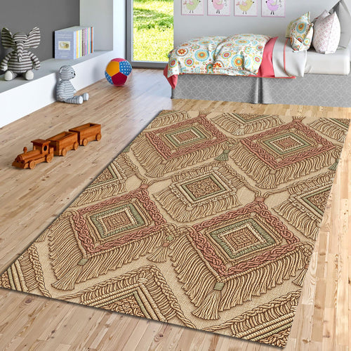 Macrame Boho Area Rug Living Room Bedroom Carpet Washable