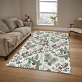 Woodland Pinecone Area Rug Living Room Winter Carpet Washable