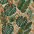 Monstera Palm Leaf Area Rug Boho Jungle Bedroom Carpet Washable