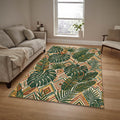 Monstera Palm Leaf Area Rug Boho Jungle Bedroom Carpet Washable