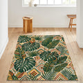 Monstera Palm Leaf Area Rug Boho Jungle Bedroom Carpet Washable