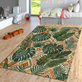Monstera Palm Leaf Area Rug Boho Jungle Bedroom Carpet Washable