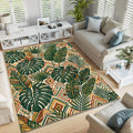 Monstera Palm Leaf Area Rug Boho Jungle Bedroom Carpet Washable